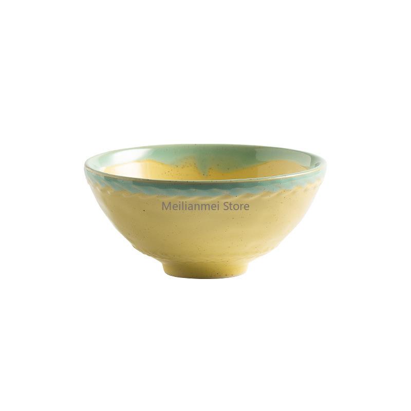 Ceramic Bowl Japanese Retro Bamboo Hat Bowl Kitchen,Dining & Bar Household Rice Bowls Exquisite Breakfast Small Bowls Tableware