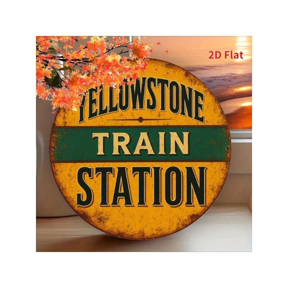Retro Vintage Train Station Metal Sign Wall Art Decor