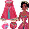 Fortryllende Aladdin Prinsesse Jasmine Flot Roserød Kjole Med Elegant Kappe Til Børn