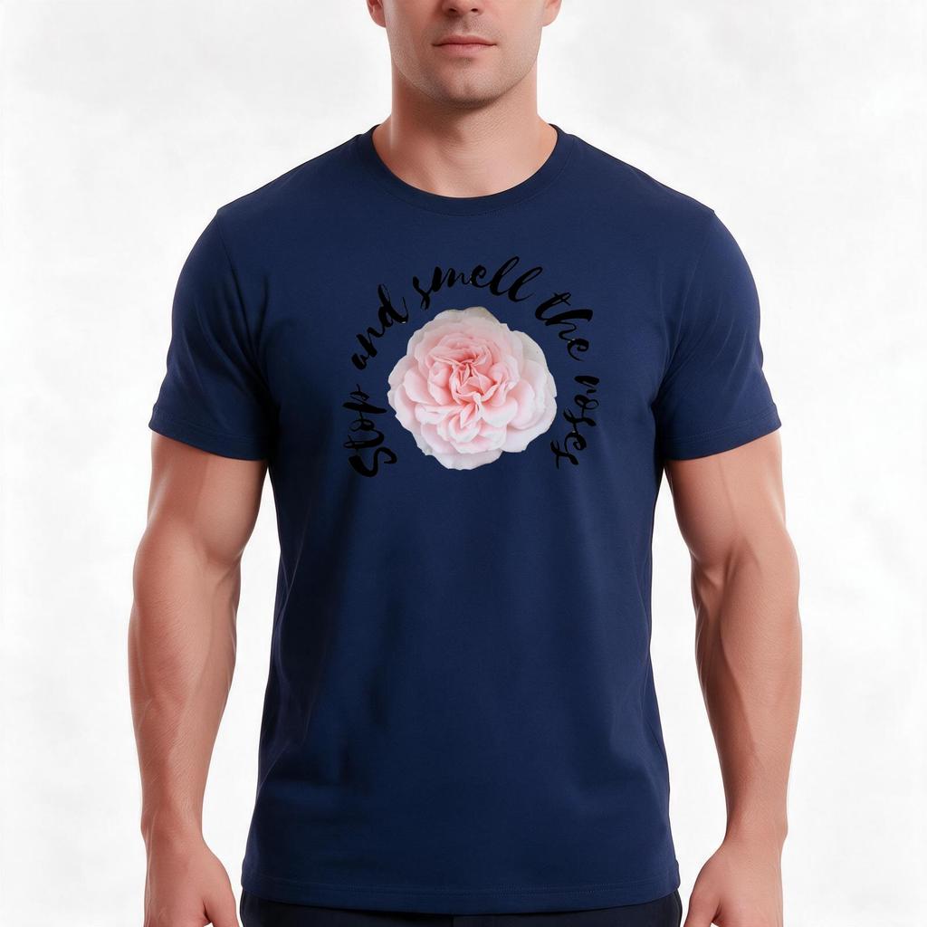 Stop And Smell The Roses Pink And Black TShirt Summer Casual Cotton Tee Oversized Streetwear Tops Vintage Graphic Print