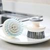 Dish Brush Flexible PP Bristles Ergonomic Handle Oil Proof Stain Removal Small Sink Plate Bowl Pan Scrub Cleaning Scrubber Kitchen Supplies