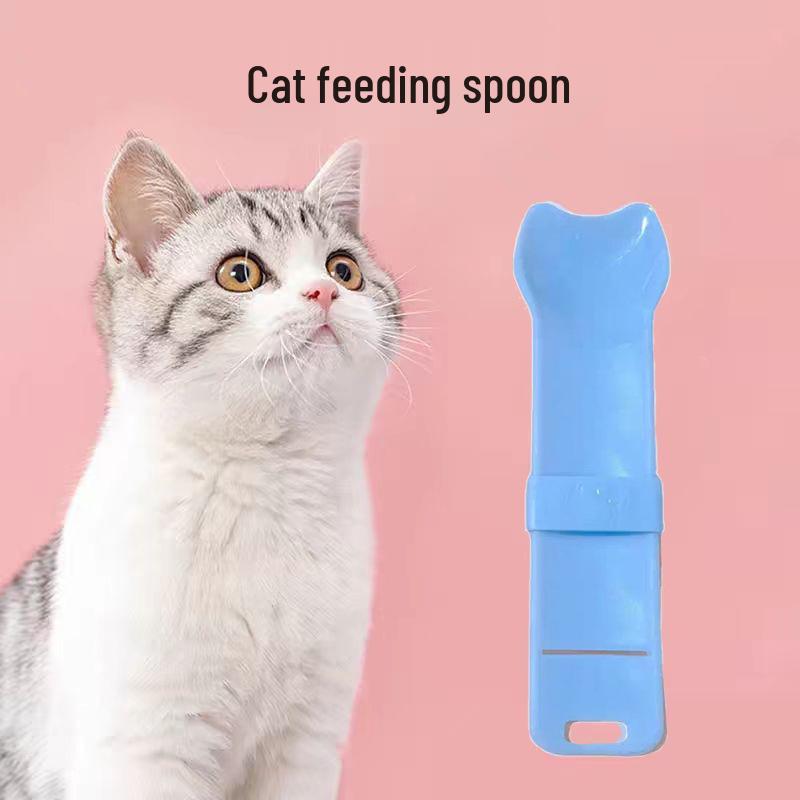 Cat Snack Strip Feeder & Squeezer Spoon for Treats and Meat Floss