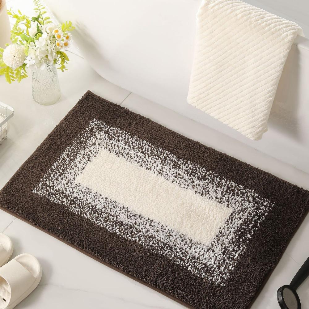 Gradient Bathroom Cashmere Thickening Mat Bath Non-slip Carpets In Wash Basin Bathtub Floor Rug Shower Room Doormat Memory Foam 3D Pad