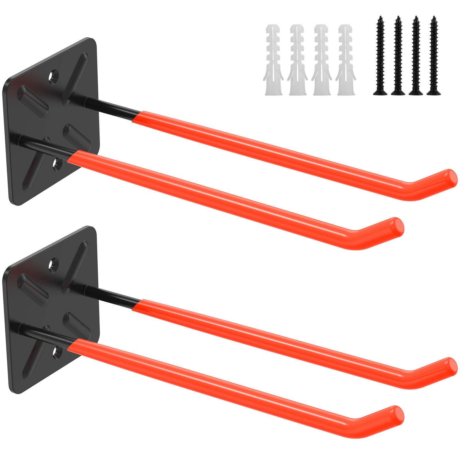 

2 шт. Сверхпрочные гаражные крюки Настенный держатель для электроинструментов Крюки для хранения колес Водопроводных труб Кабелей Стойка-органайзер для садовых инструментов