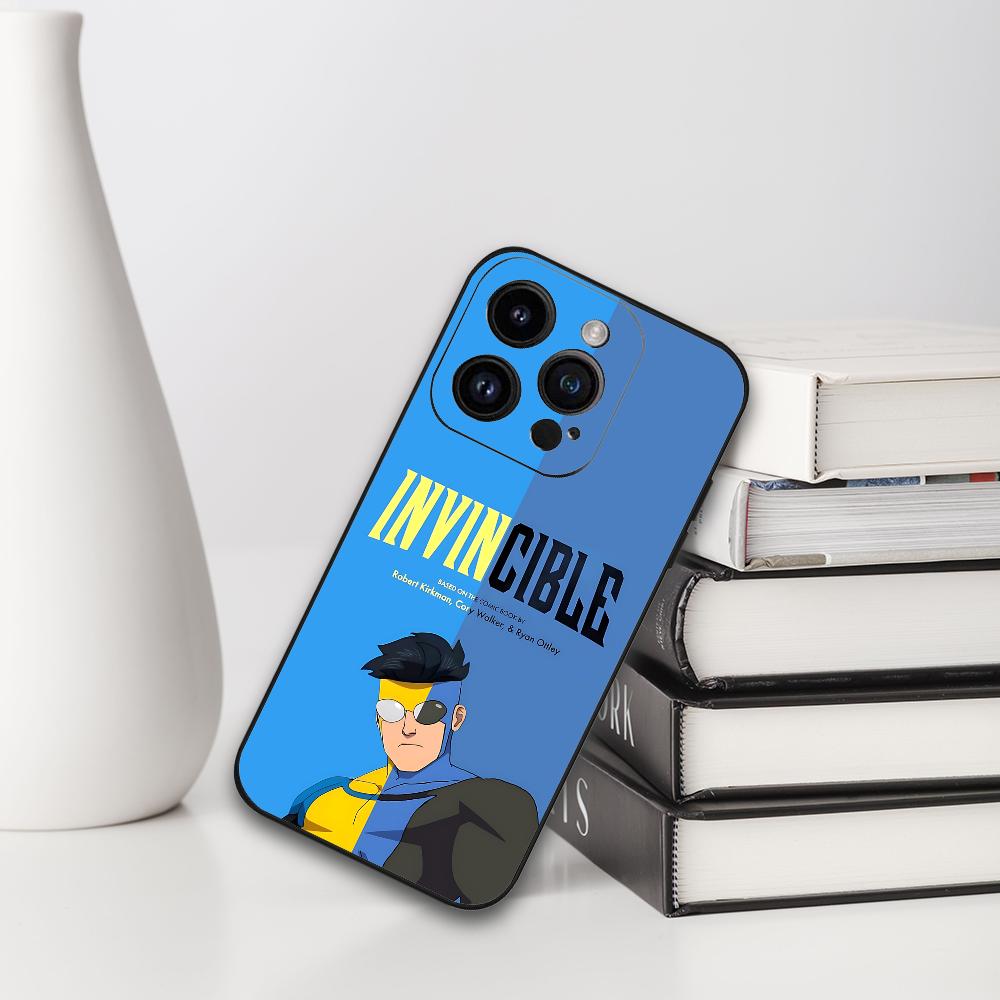Cool I-InvincibleS Comic Phone Case For IPhone 16,15,14,13,12,11,XS,XR,X,8,7,Pro,Max,Plus,mini Silicone Black Cover