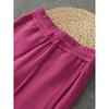 Pure Cotton Spring and Autumn Style Pitaya Color Casual Sports Pants