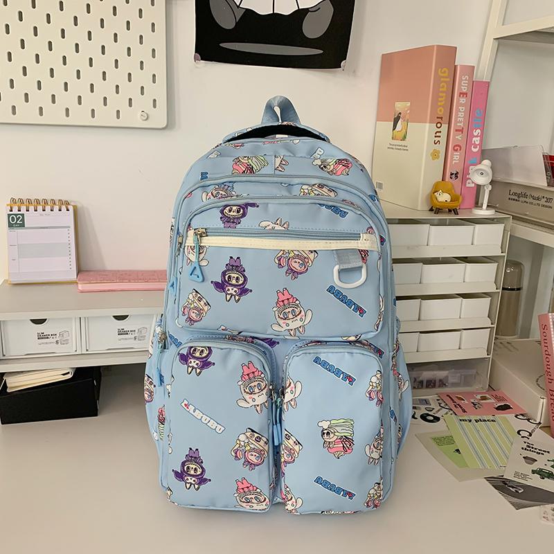Cartoon Women's Backpack Large Capacity Graffiti Print Student Schoolbag