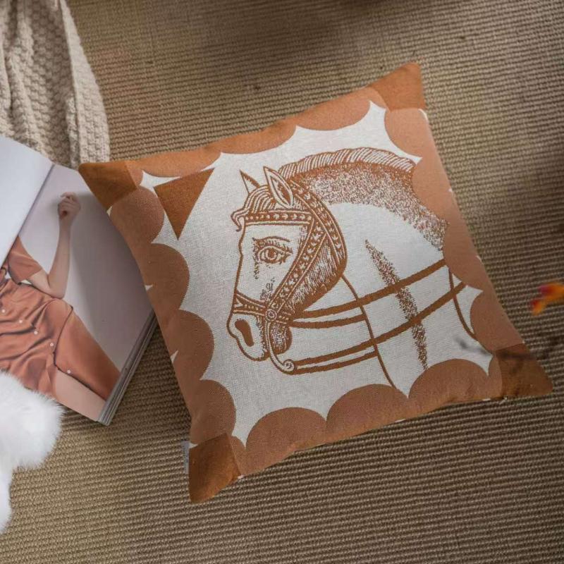 New Oat Color High End Geometric Jacquard Cushion Cover Double-Sided Modern Light Luxury Pillow Covers Decorative Decor Home