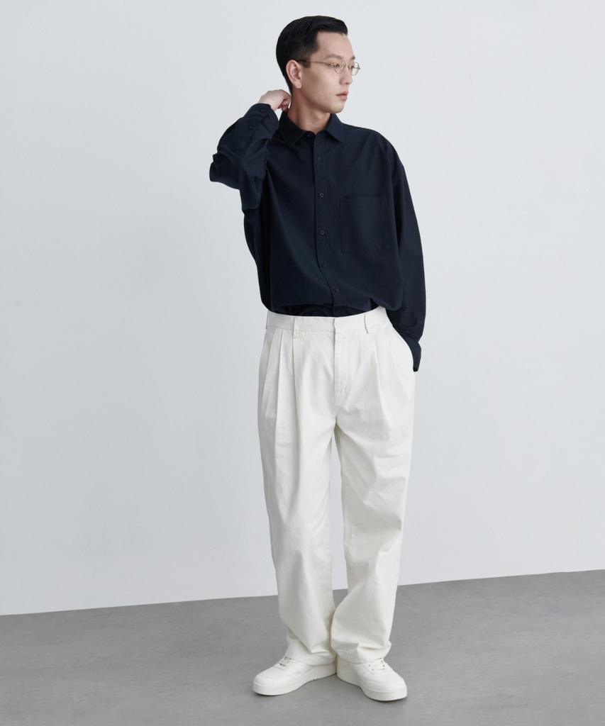 Musinsa Standard Three-Puck Semi-Balloon Chino Pants [Cream]