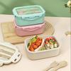 1pc Wheat Straw Lunch Box, Bento Box for Students, Portable Sealed Compartment Lunch Container for Microwave,back to school