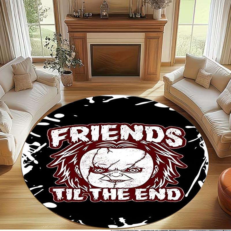 Bride of Chucky Print Round Rug, Washable Floor Carpet, For Entryway Dorm Laundry Room Office Study, Home Decor Birthday Christmas Gift