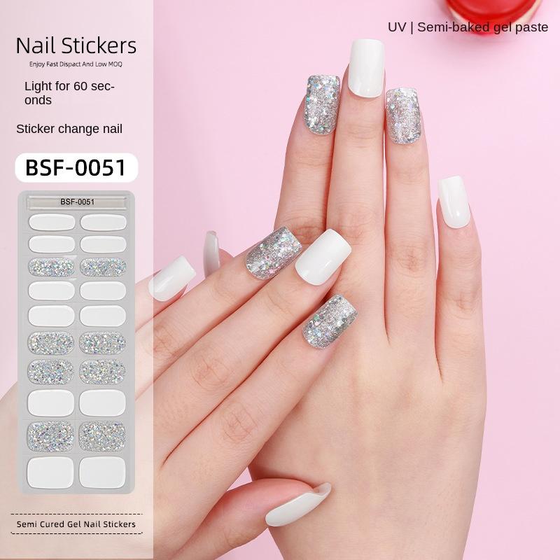 

Новые гелевые наклейки для маникюра с подсветкой полузапеченные полуотвержденные наклейки для ногтей BSF-0051