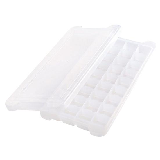 Silicone Ice Cube Tray with Lid 24/36-Cavity Food-Grade Mold for Freezer Easy-Release Leak-Proof Stackable Bar Party Supplies
