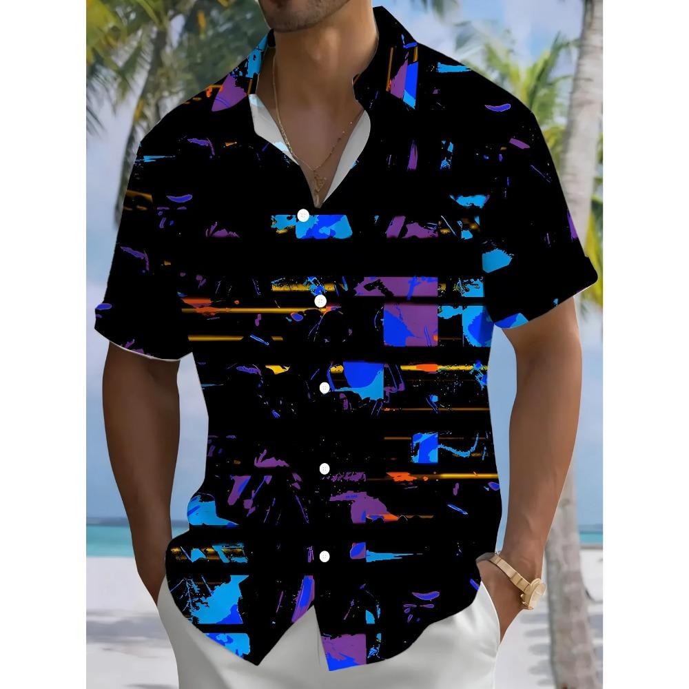 

Summer Men s Stylish Beach Shirt Hawaiian Style Casual Man Short Sleeve Fashion Print Breathable Party Outfit Tops 5XL