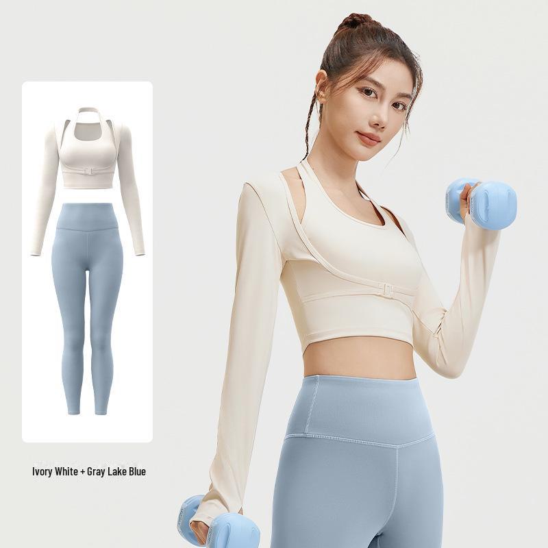 Juyitang Sport Haltertop mit Brustpolster - Atmungsaktive zweiteilige Yoga- & Pilates-Fitnessbekleidung