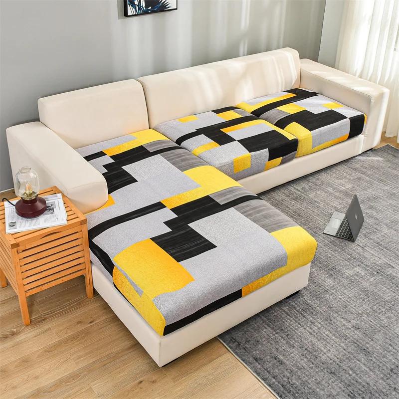 Elastic Sofa Seat Cushion Cover For Living Room Stretch Floral Printed Armchair Couch Cover Corner L-Shape Removable Anti-Dust