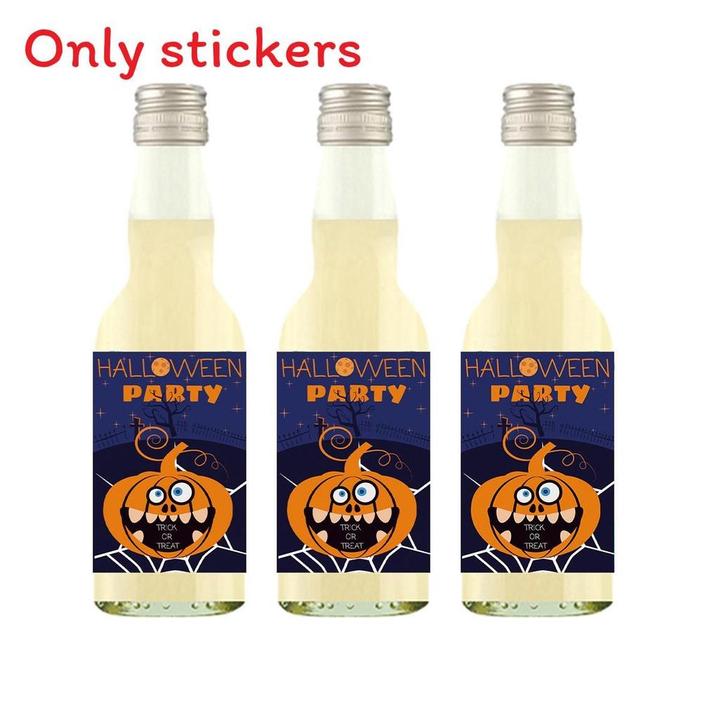 Self Halloween Adhesivewine Bottle Stickers With Pumpkin Print For Party Venue