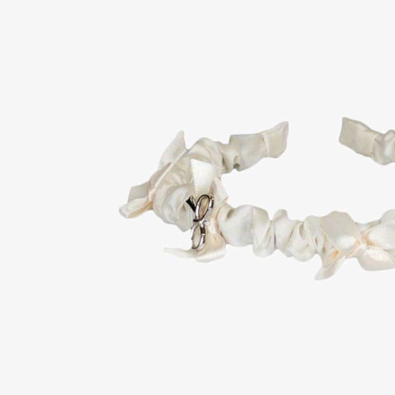 PINK PINEAPPLE WRINKLE RIBBON HAIRBAND_IVORY