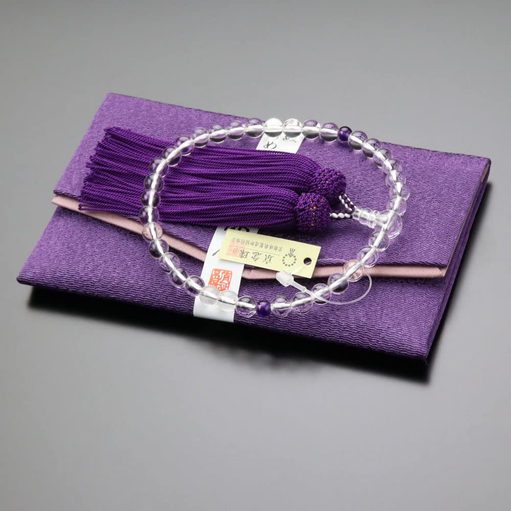 Prayer Beads for Women Approximately 7mm Genuine Crystal 2 Heaven Amethyst Pure Silk Tassel Prayer Beads Kyoto Prayer Beads Kyoto Amethyst February