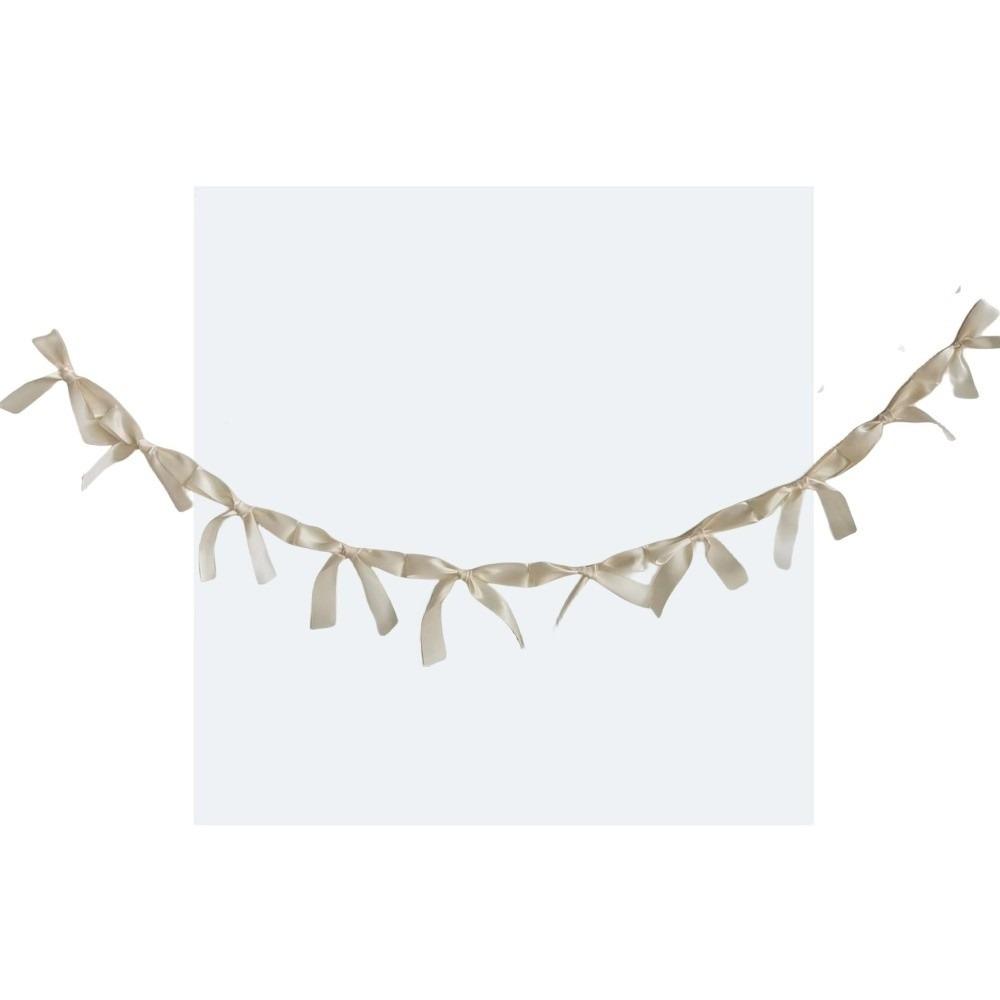 Satin Bow Webbing Hanging Garlands Handmade Photo Props Ribbon Banner Pink White Blue Nursery Decor Party Banner