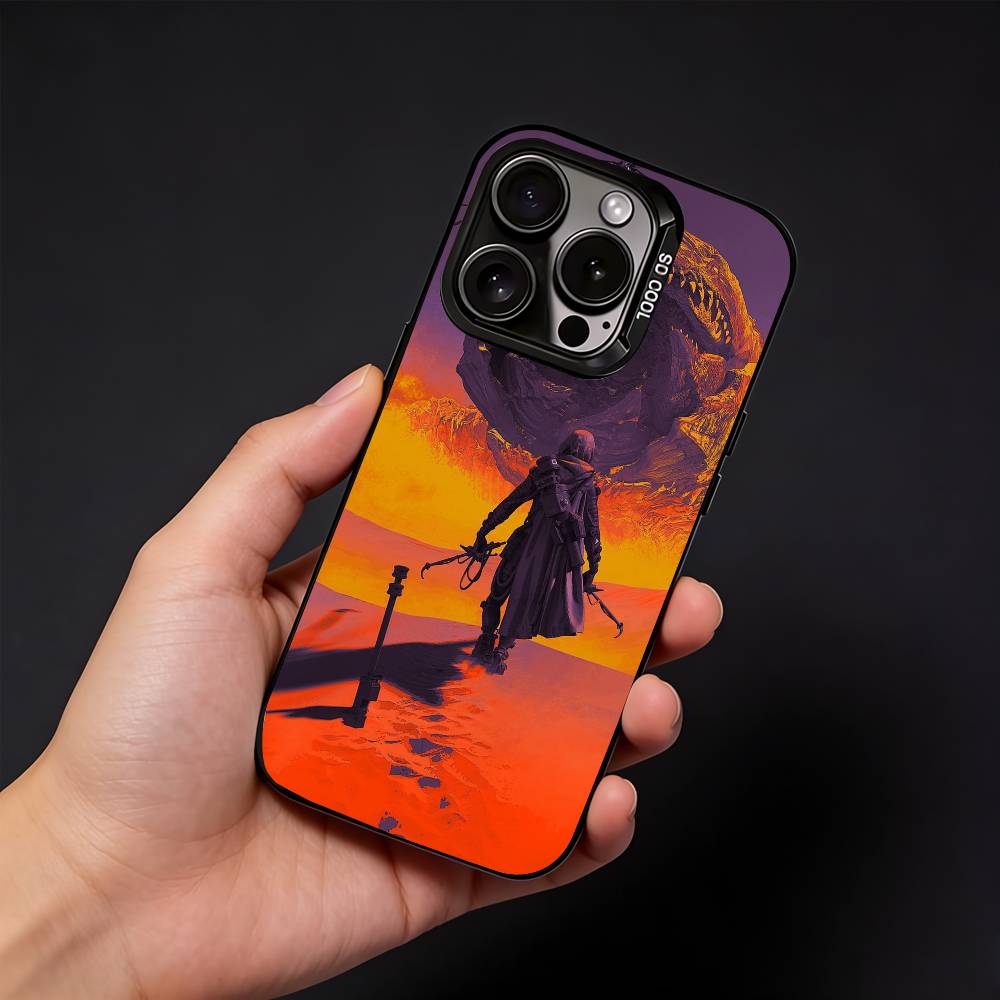 D-Dune Movie Phone Case For iPhone17, 16,15,14,13,12 Pro Max Black Candy Matte Shockproof Cover iPhone14ProMax