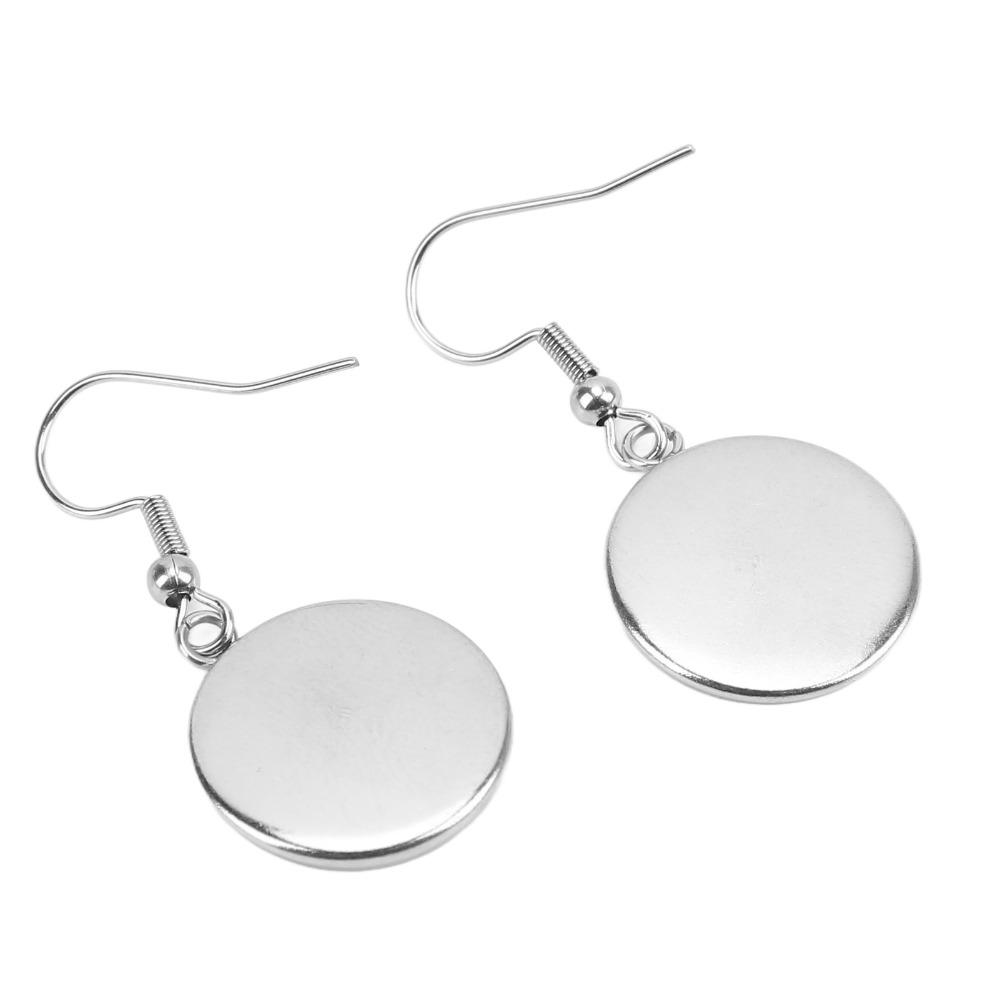 20pcs Stainless Steel Jewelry DIY Accessory 16mm Earrings Wire Hooks Blanks  Earrings Crafts
