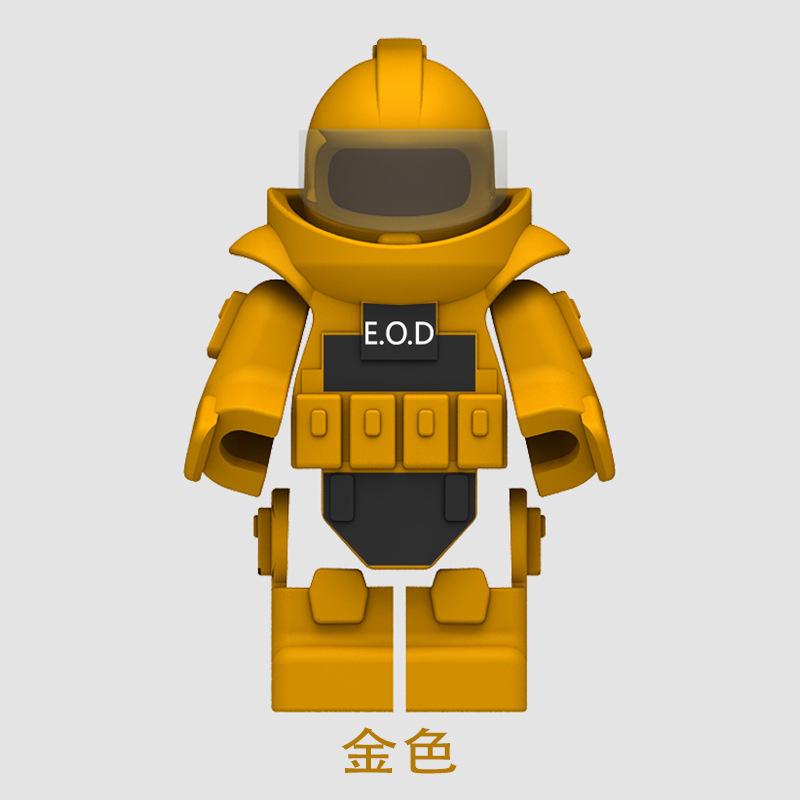 

Спецназ SWAT Взрывозащитный костюм сапера Девятицветный военный Сборный строительный блок Аксессуары