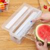 Sliding plastic wrap cutter with sliding cutter reusable plastic wrap dispenser for home kitchen cafe gadgets