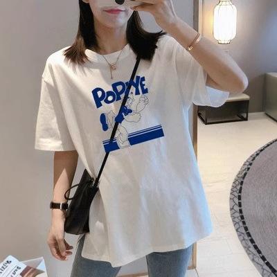 

Dongdaemun Fashion Popeye Printed Couple Top Summer New Casual Versatile Cotton T-Shirt m (recommended 40-52.5kg ) белый