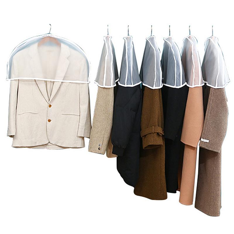 5pcs Dust Cover Clothes Hanging Suit Coat Garment Protector Storage Bag Case Shoulder Dustproof Wardrobe Organizer Home Supplies