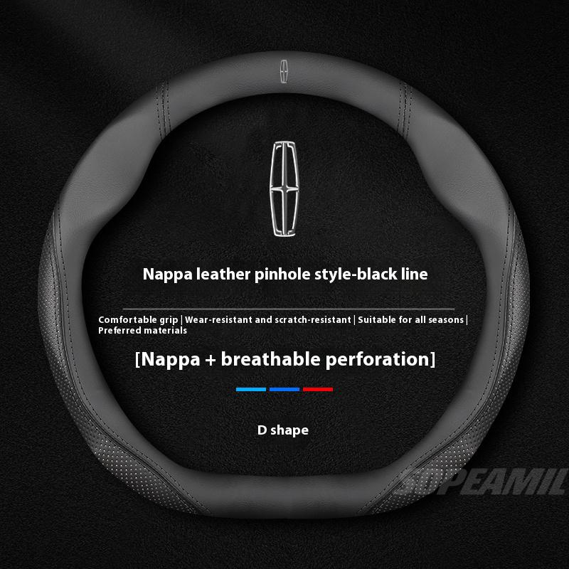 

Lincoln Z MKZ MKT MKC MKX MKS Navigator Aviator Nautilus Corsair Continental Suede Leather Sports style Car Steering Wheel Cover