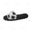 Women's One Word Slippers 2025 Autumn Winter New Cute Lightweight Non Slip Plush Shoes Comfortable Fashion Slip on Flat Slippers