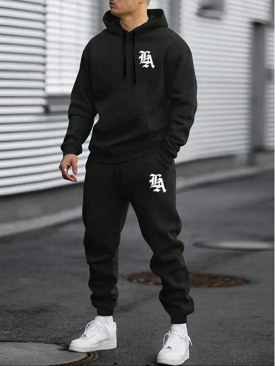 Men's Fleece Hooded Pullover & Sweatshirt Set - Autumn/Winter Casual Sportswear