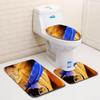 3D Feather Bathroom Toilet Three-Piece Floor Mat Door Mat Bathroom Carpet