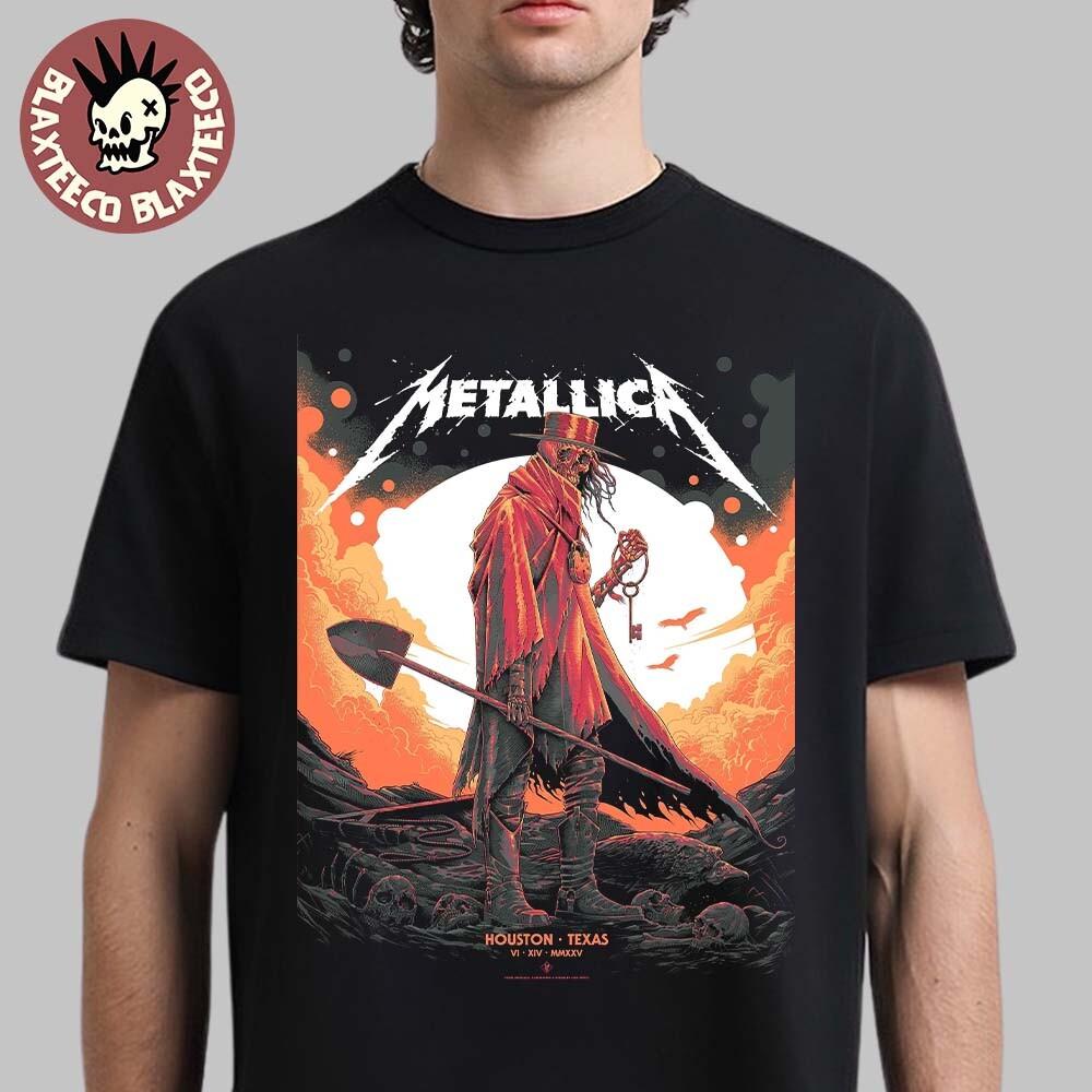 Metallica M72 Хьюстон 2025 NRG Stadium 14 июня Pop Up Shop Репринт Унисекс Футболка M