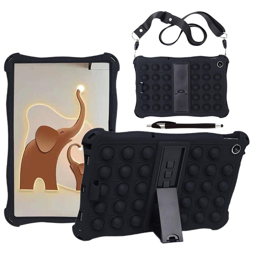 

Soft Bubble Silicone Case For Lenovo Tab M10 Plus 10.6 3rd 2nd Gen 10.1inch TB-X606 X306 TB328FU TB125FU TB128FU Kickstand Cover M10Plus 3rd TB128FU чёрный