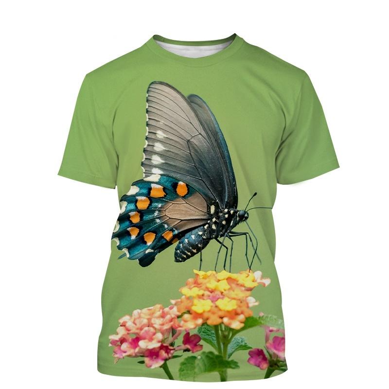 

Butterfly 3d Print Men s T-Shirts Fashion Casual Insect T-Shirts Summer Short Sleeve Harajuku Street Personality Trend Tops 6XL