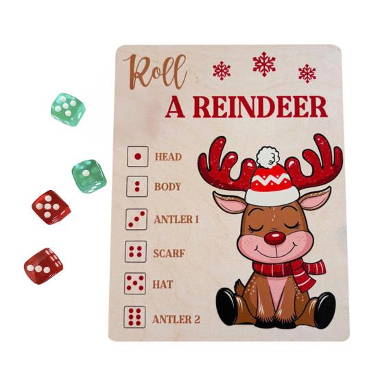 

Christmas Puzzle Dice Game Santa Claus Wooden Jigsaw Puzzles for Adults Fun Holiday Activity for Kids Unique Christmas Party Game Small