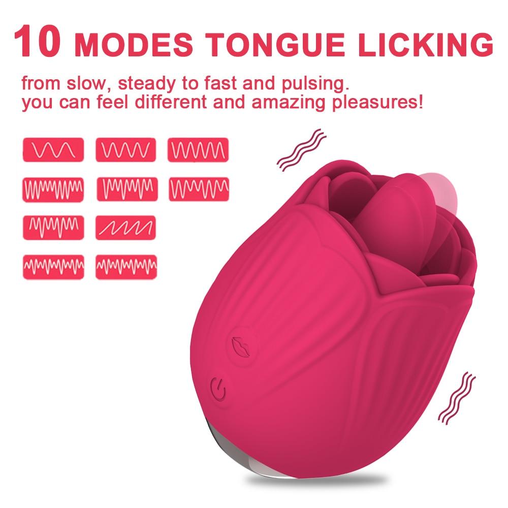 Ženy Rose Vibator Toy Vagina Sací Vibrátor Růžový Vibrátor Savička Orální lízání Klitoris Stimulace Výkonné sexuální hračky