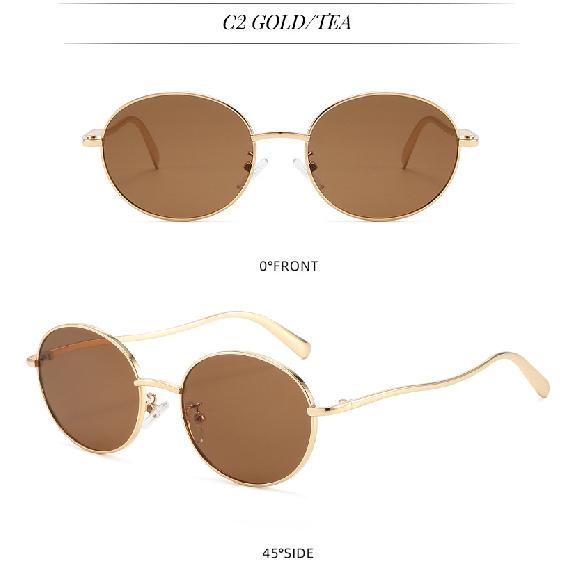 Round-frame sunglasses, stylish for both men and women, metal sunglasses