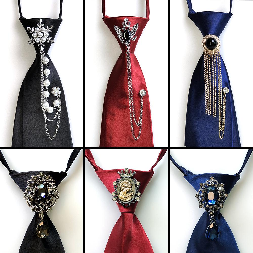Unisex Pearl Tassel No-Knot Bow Tie Shirt - Casual Fashion Trend