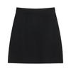 2024 Women's Black High-Waisted A-Line Midi Skirt - Versatile Slimming Mini for Petite