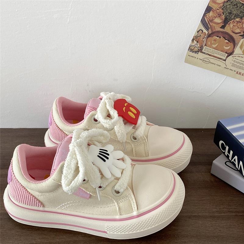 

Ugly cute big head canvas shoes women s 2 new spring and autumn versatile thick baseplate shoes student casual shoes tide 40 рожевий