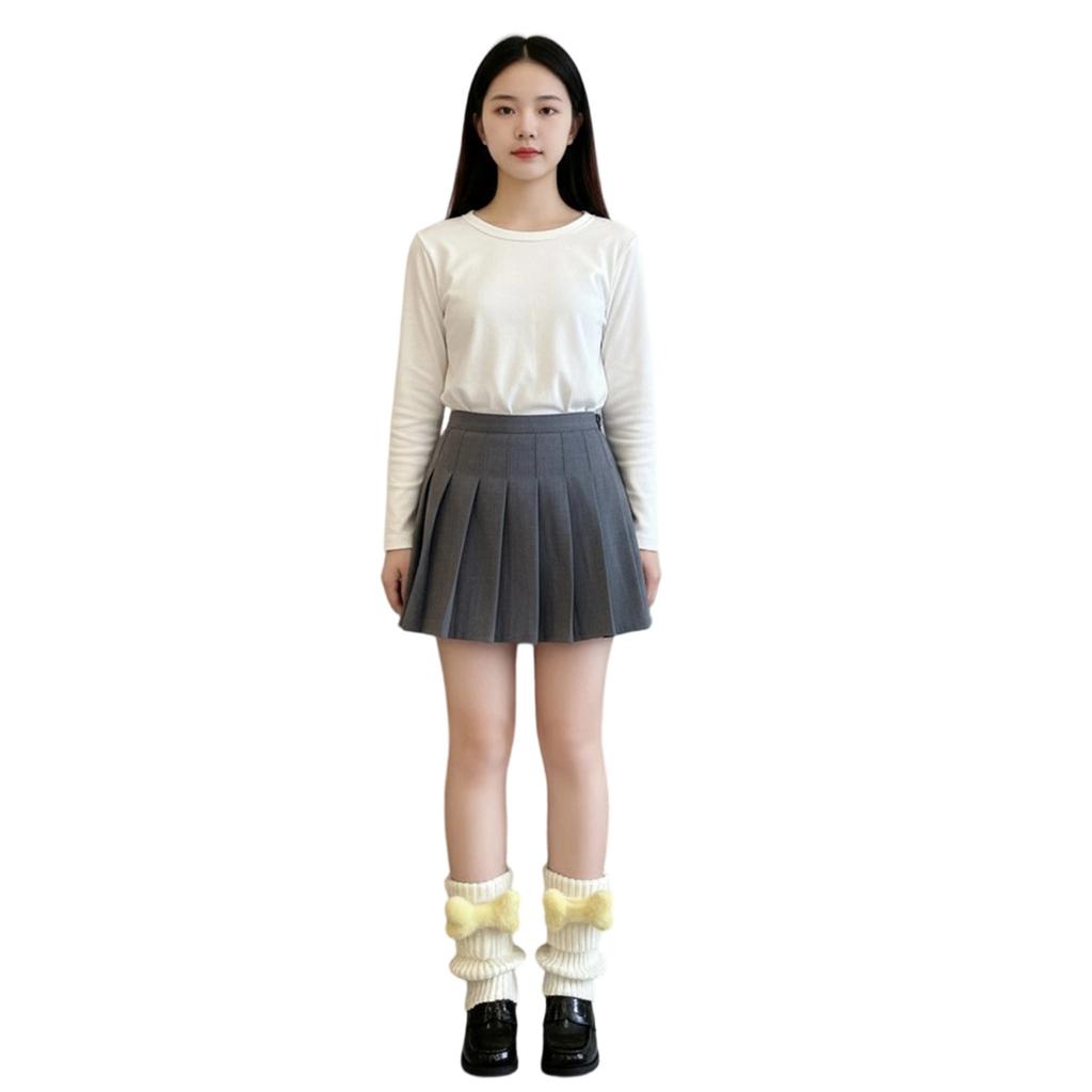 Nonslip Ribbed Socks Stacked Design Practical Polyester Leg Warmers For Jfashion Enthusiasts And Daily Wear