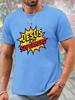 Unisex O Neck Tee Jesus Is My Superhero Comic Text Print Cotton Short Sleeve Loose Summer Breathable Daily Casual Basic Wear Top