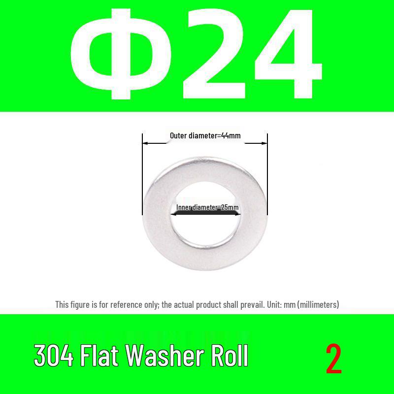 304 Stainless Steel Flat Washer M2-M30 – Oversized Option Available – Free Shipping