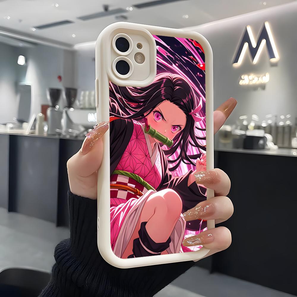 A-Demon S-Slayer NezukoES KamadoS Phone Case For IPhone Air 17 Pro Max 16 E 15 14 Pro Max 13 12 11 Mini Plus Soft Silicone White