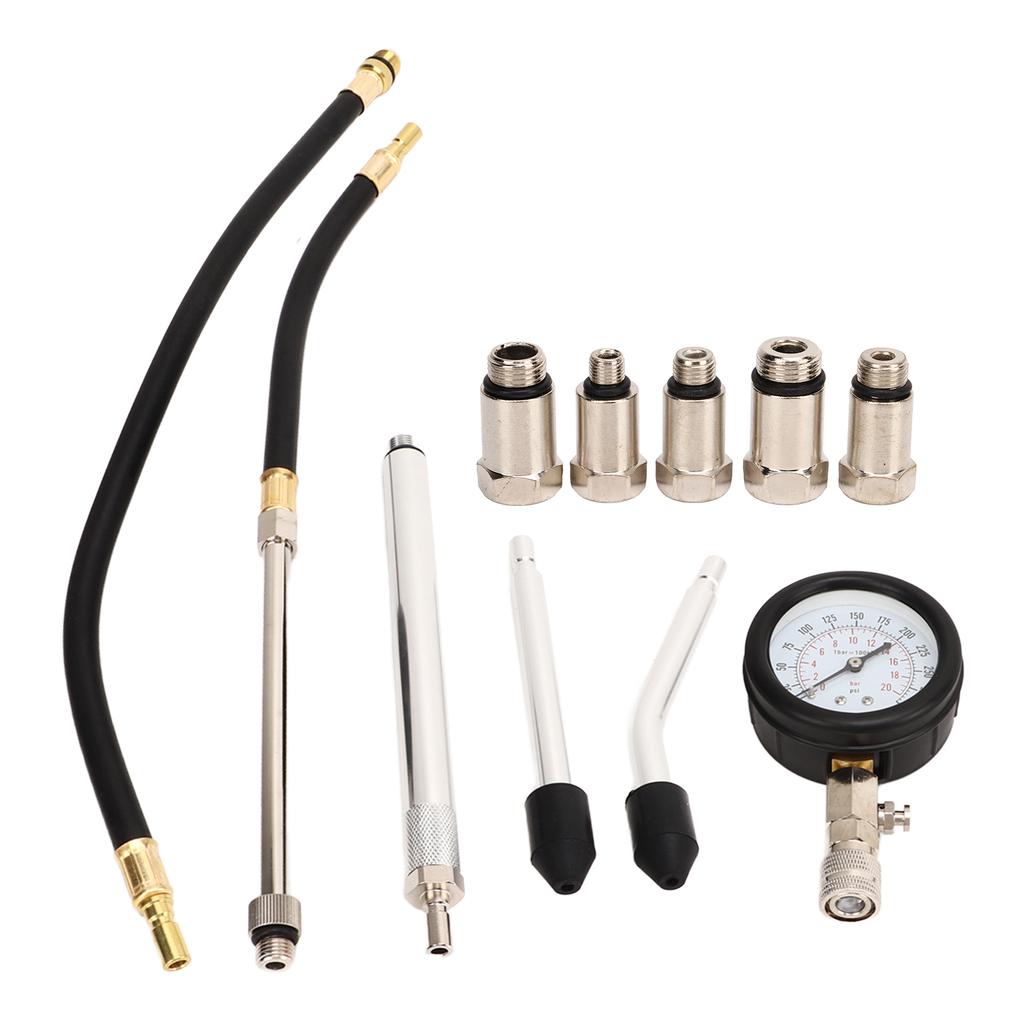 17pcs Cylinder Compression Tester Kit 0‑300PSI Engine Uvinersal Cylinder Pressure Detection Digital Gauge