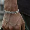 Retro Angel Wing Adjustable Bracelet Ring Set Fashion Punk Hip Hop Open Cuff Wristband Personalized Jewelry Gift