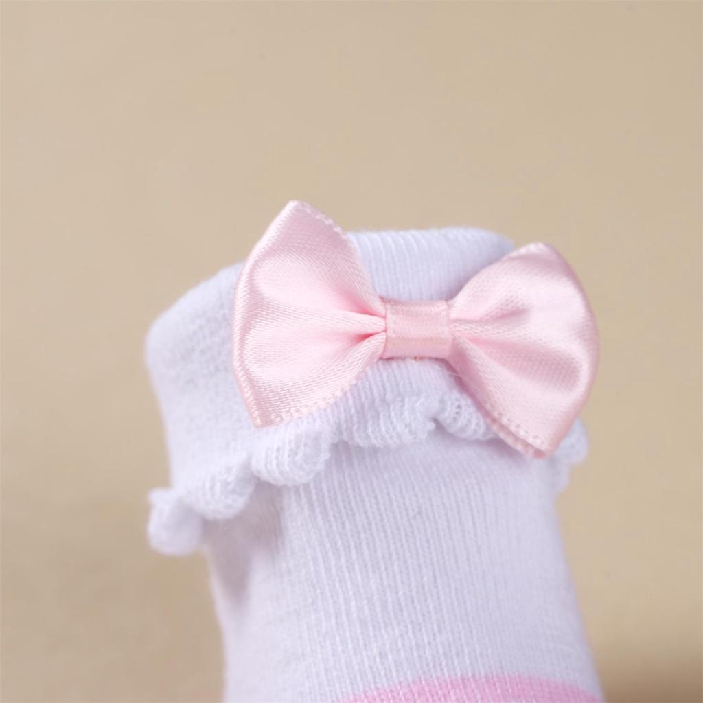3pairs Newborn Baby Girls Socks Bow Toddler Indoor Socks Fit 0-6 Months